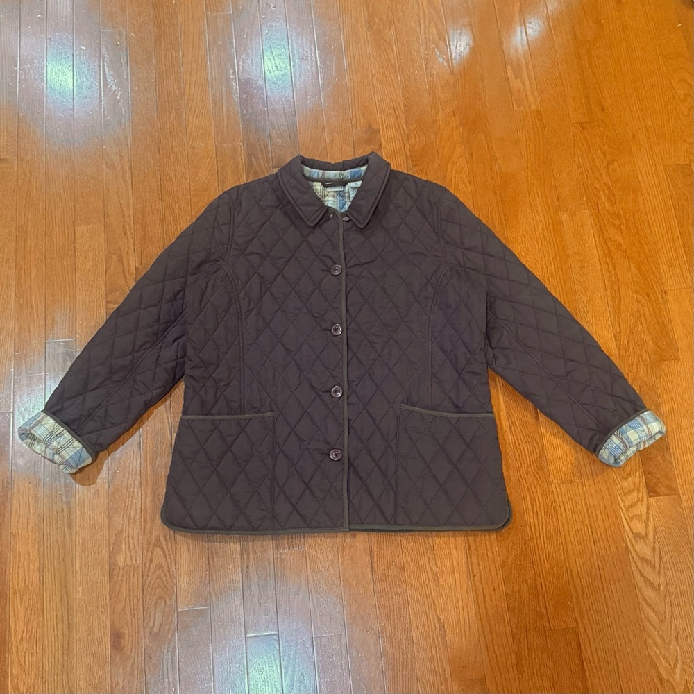 Quilted Women's Jacket in Dark Brown